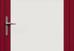 Porte d'entrée rouge en alu