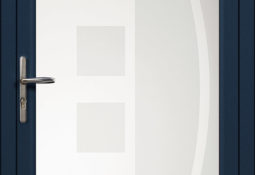 Porte d'entrée bleue en alu