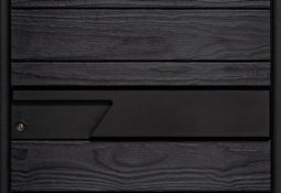 Porte d'entrée en bois noir