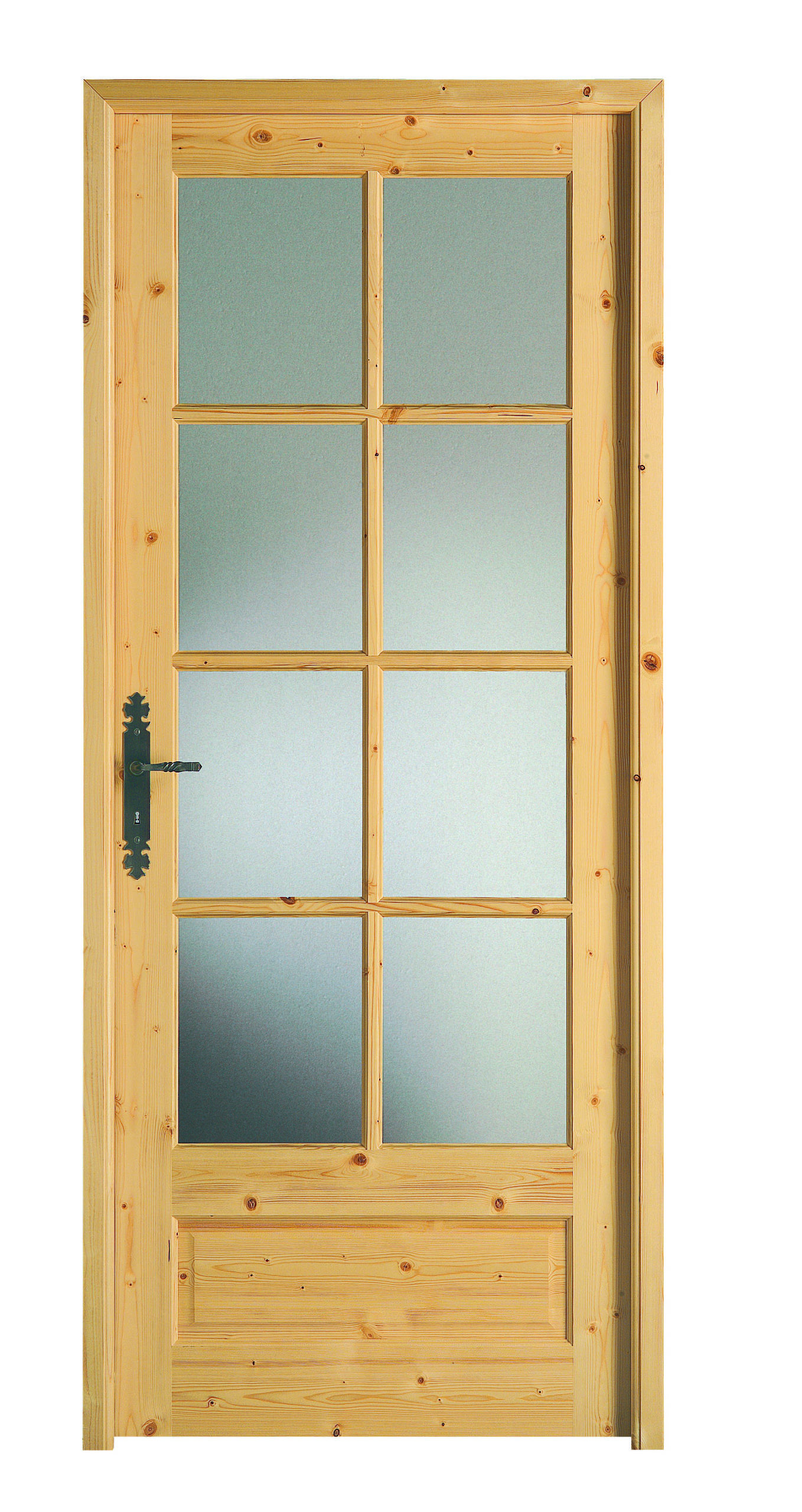 Porte d'intérieur en bois vitrée