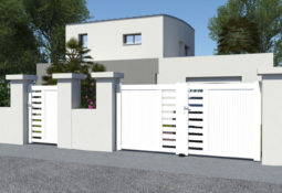 Portail battant blanc