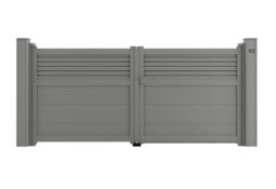 Portail battant gris