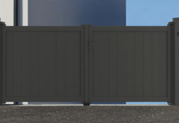 Portail battant gris