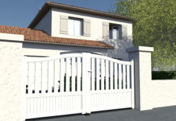 Portail battant blanc