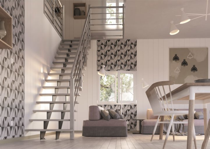 Escalier droit à Limons centraux