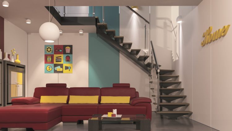 Escalier quart tournant à Limon central